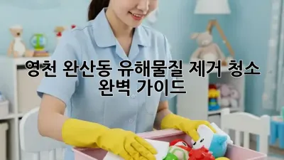 영천 완산동 유해물질 제거 청소 완벽 가이드