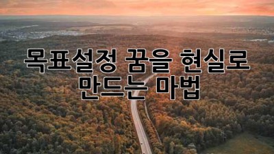 목표설정: 꿈을 현실로 만드는 마법