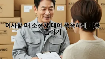 이사할 때 소형차 대여, 똑똑하게 비용 줄이기!