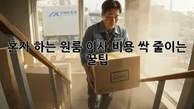 혼자 하는 원룸 이사? 비용 싹 줄이는 꿀팁!